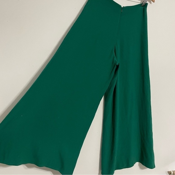 Anthropologie Wide Leg Green Dramatic Trousers - Picture 5 of 10